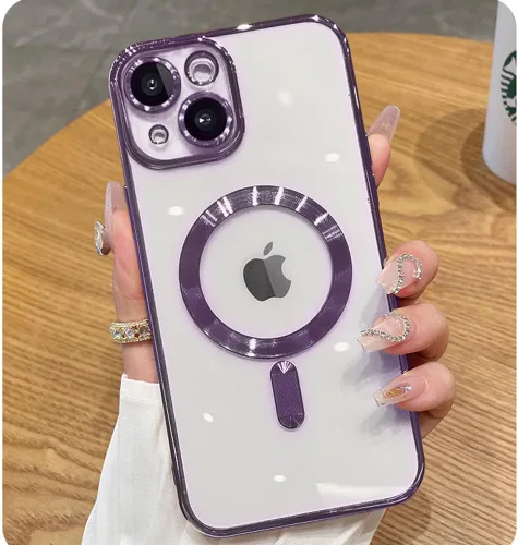 Miniatura 45 de Funda magnética para iPhone 12 Pro Max transparente compatible con MagSafe Funda protectora de lente de cámara integrada para iPhone 12 Pro Max
