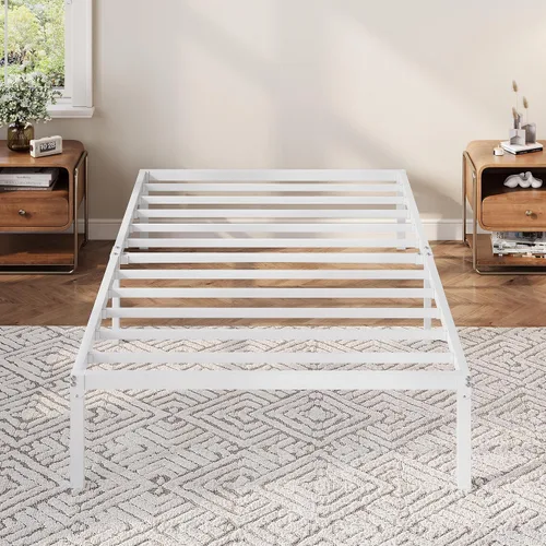 Miniatura 13 de Allewie Base de cama individual, camas de plataforma de metal de 12 pulgadas con espacio de almacenamiento, no requiere somier y fácil montaje, Negro