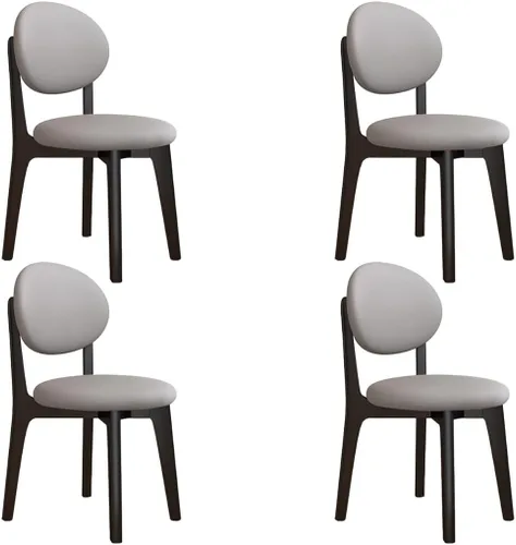 Miniatura 41 de YVYKFZD Juego de sillas de comedor, sillas de cocina de madera maciza, silla de comedor de granja con respaldo curvo, silla tapizada de cuero