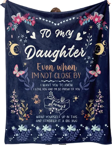 BeneCharm Regalos para hija de mamá papá en Navidad, manta antibolitas para hija adulta, regalo de cumpleaños, 50 x 60 pulgadas