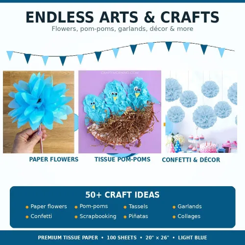 Miniatura 5 de Allgala Papel de seda Papel crepé de color, bolsas de regalo, embalaje, ideal para bodas, cumpleaños, día del padre, regalos de graduación, 100