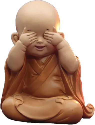 Miniatura 24 de Estatuilla de monje para decoración del hogar, estatua de Buda, figura de monje zen, lindo adorno de resina, mobiliario decorativo, arte chino