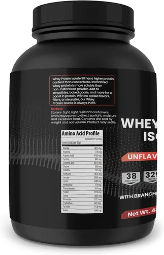 Miniatura 3 de PURE ORIGINAL INGREDIENTS Aislado de proteína de suero de leche, 3 libras, instantáneo, sin sabor
