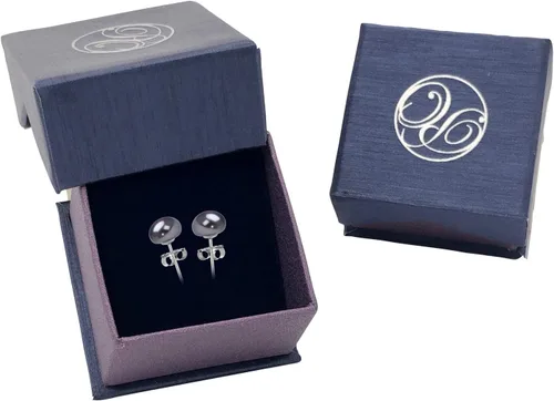 Miniatura 5 de Pendientes de perlas cultivadas de plata de ley 925 de 6 a 0.276in de calidad AA para mujer