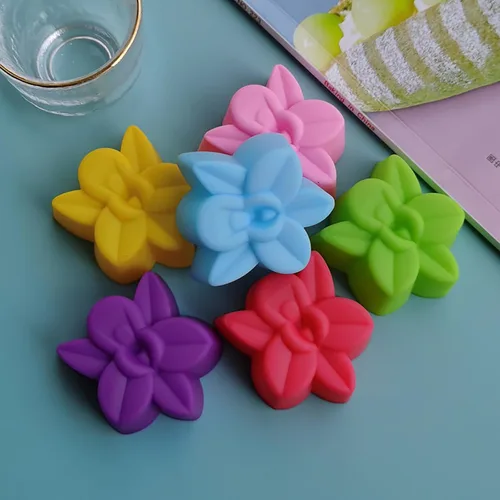Miniatura 6 de Moldes de silicona para hornear, paquete de 6, con forma de flor, antiadherentes, fáciles de limpiar