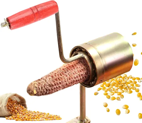 Miniatura 9 de Máquina descascaradora de maíz, herramienta de extracción de maíz de manivela de mano, desgranadora de maíz seco para trituradora de maíz