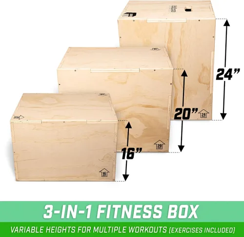 Miniatura 2 de GoSports Fitness Caja de salto pliométrica 3 en 1 - Pequeña, estándar o XL - Caja de lanzamiento para ejercicios de todos los niveles de habilidad