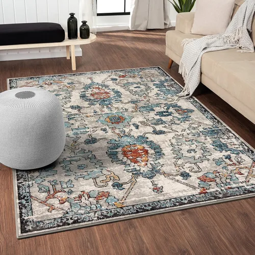Miniatura 13 de LUXE WEAVERS Alfombra oriental floral beige envejecida 5x7