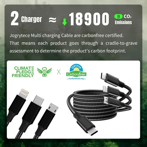 Miniatura 7 de Cable USB C múltiple [2 unidades, 4 pies], cable de carga 3 en 1 para múltiples dispositivos, cables de carga trenzados, cable de carga de teléfono