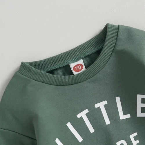Miniatura 2 de Engofs Conjunto de sudadera de manga larga para bebé niño y niña, 2 piezas, sudadera de manga larga para otoño e invierno
