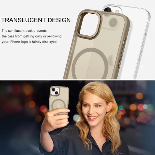 Miniatura 4 de BENTOBEN Funda magnética para iPhone 14 Plus, compatible con MagSafe, translúcida mate, esmerilada, delgada, ligera, a prueba de golpes