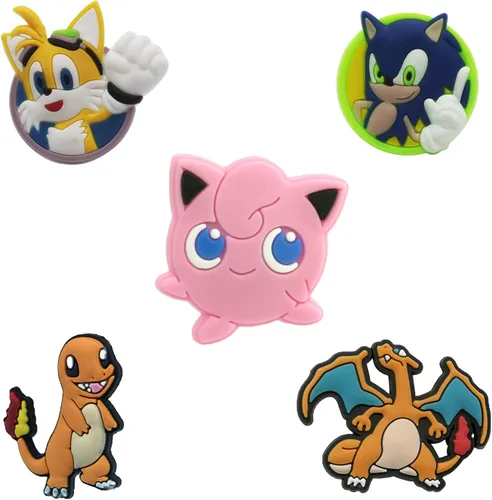 Miniatura 4 de Paquete de 100 bonitos dijes de dibujos animados para zapatos de animé para niños niñas adolescentes dijes de burbujas para zapatos pulseras