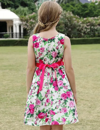 Miniatura 70 de Vestido de verano para niña, de algodón, con diseño floral