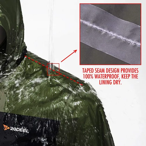 Miniatura 4 de Rodeel Traje impermeable de pesca para hombres (chaqueta de equipo de lluvia y traje de pantalón)