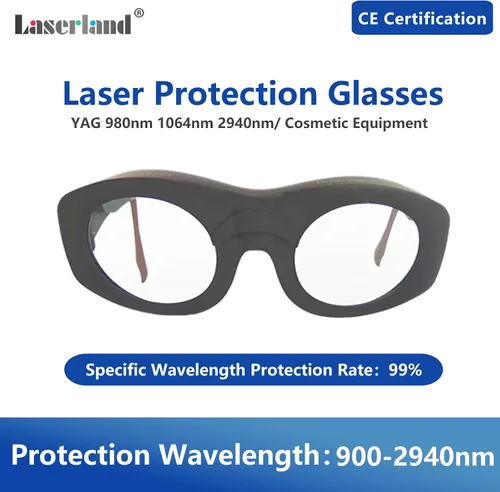Miniatura 2 de 900nm-2940nm 1064nm ND: YAG Er: YAG y 980nm infrarrojos IR láser gafas protectoras CE OD5+ lente de cristal