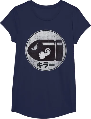 Miniatura 24 de Super Mario Camiseta con logotipo de Bullet Bill Distressed en Kanji