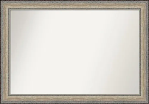 Miniatura 51 de Amanti Art Espejo de baño plateado para sobre fregadero, 28 x 47 pulgadas, espejo rectangular de plata imperial, marco de madera tradicional de gran