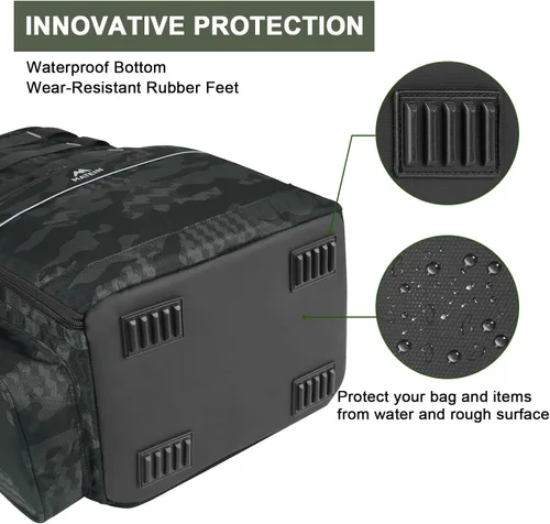 Miniatura 6 de MATEIN Mochila para Pesca, Bolsa de Equipo de Pesca Resistente al Agua con Soportes para Caña de Pescar y Enfriador, Regalos de Equipo para Hombres