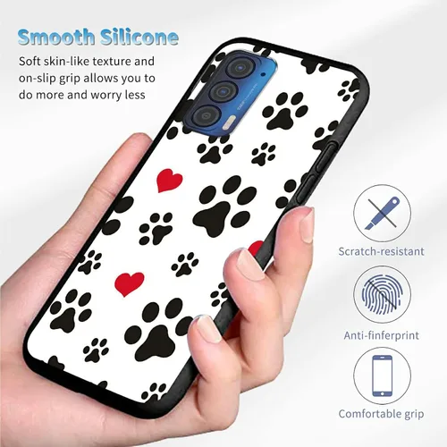 Miniatura 3 de Funda delgada para Moto Edge 2021 TPU con diseño de hojas de arte, cubierta de protección de cuerpo completo de goma de gel suave para Motorola Edge