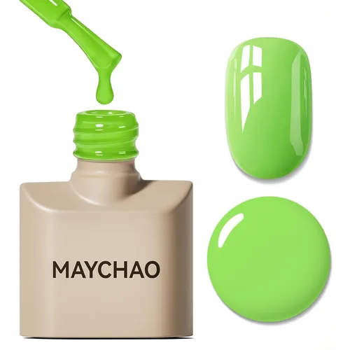 Miniatura 104 de MAYCHAO Esmalte de uñas de gel rosa intenso de 0.5 onzas líquidas, 1 unidad de esmalte de gel rosa brillante, esmalte de uñas que se absorbe con luz