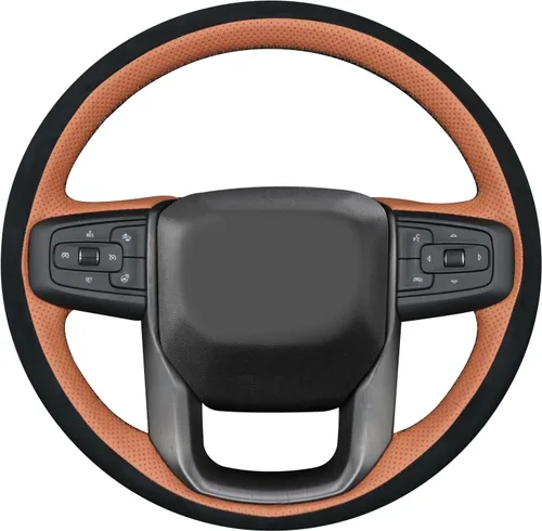 Miniatura 14 de MEWANT Funda para Volante para GMC Sierra 1500 / Sierra 1500 Limited/Sierra 2500 / Sierra 3500/ Yukon (XL) Envoltura de Volante Cosida a Mano