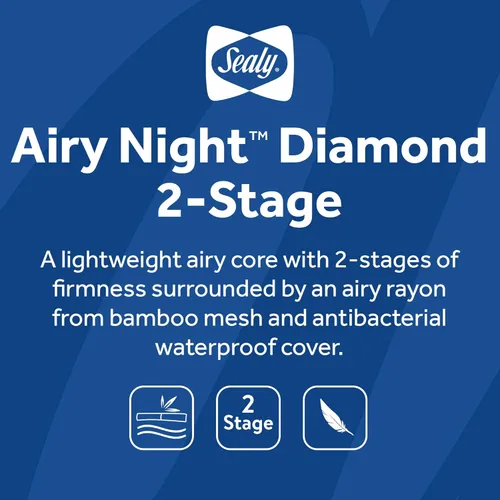 Miniatura 8 de Sealy Baby Airy Night Diamond - Colchón transpirable para cuna, fabricado en Estados Unidos, certificado GREENGUARD Gold, superficie de malla