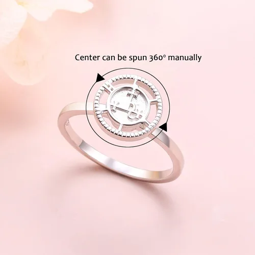 Miniatura 2 de DAOCHONG Sigil of Lilith - Anillos giratorios de plata de ley S925 para aliviar la ansiedad, aliviar el aburrimiento, autismo, TDAH, regalo