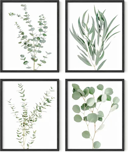 Miniatura 19 de HAUS AND HUES Arte de pared floral gris, juego de 4 pósteres de plantas para pared vintage, impresiones botánicas, cuadros de flores en blanco