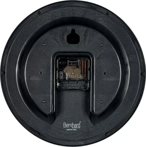 Miniatura 6 de Bernhard Products - Reloj de cuarzo de pared negro, silencioso, sin tictac, redondo, 12 pulgadas, a pilas y fácil de leer, para hogar, oficina