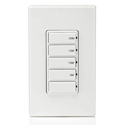 Miniatura 12 de Leviton Interruptor Temporizador de Cuenta Regresiva para ventilador de baño y luces del hogar, 5-10-15-30 minutos, no requiere neutro, unipolar
