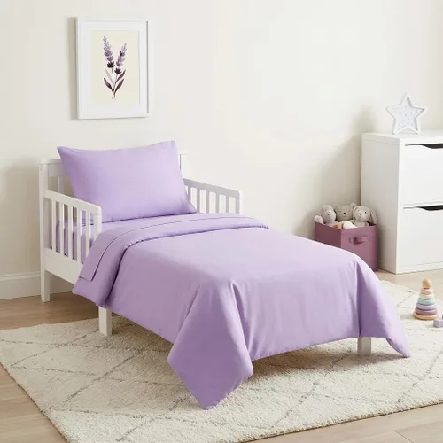 Miniatura 11 de EVERYDAY KIDS Juego de ropa de cama de 4 piezas para niños pequeños – Aventuras del espacio exterior – Incluye edredón, sábana encimera, sábana