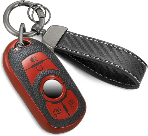 Miniatura 36 de Funda para llavero Nissan con llavero de cuerda trenzada de metal de lujo, funda suave mejorada para llave Nissan (solo 3 botones)