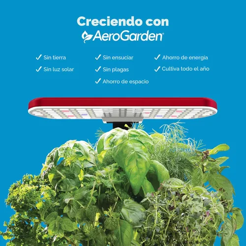 Miniatura 4 de AeroGarden Harvest Lite en color rojo cereza, jardín hidropónico interior sin tierra con luz LED de cultivo para jardinería durante todo el año