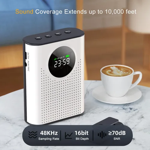 Miniatura 7 de Amplificador de voz Bluetooth para profesores W micrófono magnético de solapa inalámbrico, mini megáfono de 15 W para aula, sistema PA de altavoces