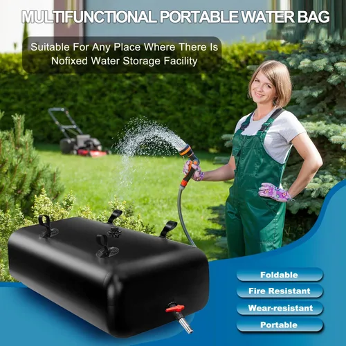 Miniatura 6 de GHOSOONE Tanque de vejiga de agua de 113 L/30 galones, contenedor de almacenamiento de agua portátil plegable, bolsa de agua de emergencia para RV