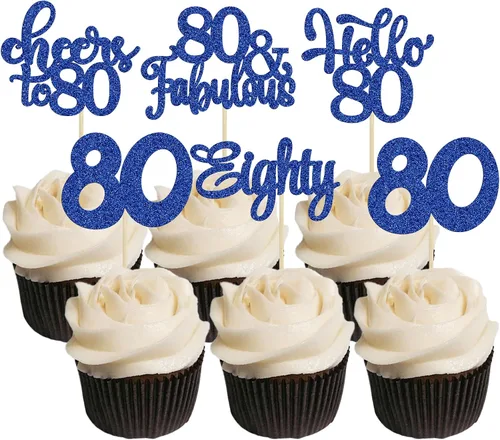 Miniatura 64 de 30 piezas Adornos para pastel de cumpleaños de 6 años, seis brillos, hola 6, púas para cupcakes, felicitaciones a los 6 años, decoraciones