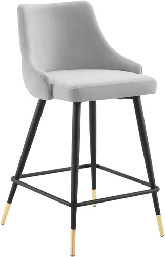Miniatura 9 de Modway Adorn Performance - Taburete de terciopelo para mostrador, color gris