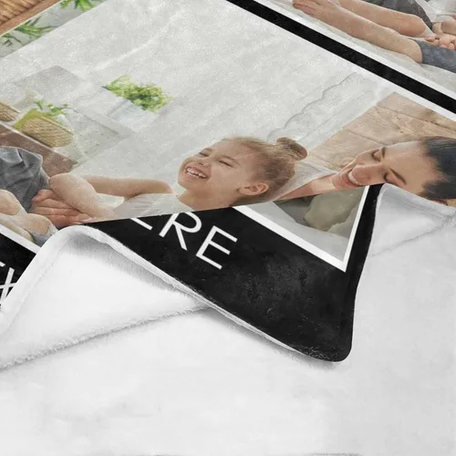 Miniatura 5 de InterestPrint Manta personalizada con texto y fotos, collage, regalo personalizado para cumpleaños, aniversario, boda, regalo personalizado