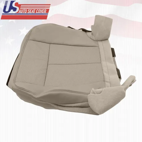 Miniatura 7 de 2009 2010 para Ford Expedition XLT Driver Bottom Cubierta de asiento de cuero perforada gris