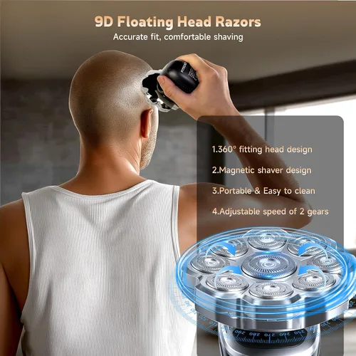 Miniatura 3 de Maquinilla de afeitar eléctrica para hombres, afeitadoras de cabeza para hombres calvos, afeitadoras eléctricas para hombres con afeitadora