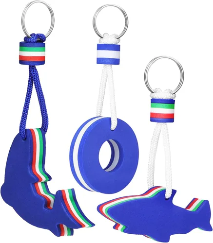3 llaveros flotantes para llaves de barco para deportes acuáticos clave para pesca, natación y actividades de surf, Azul, Mediana