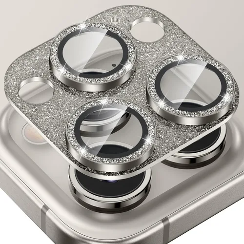 Miniatura 32 de Tensea Protector de lente de cámara para iPhone 16 Pro/iPhone 16 Pro Max/iPhone 15 Pro/iPhone 15 Pro Max, cubierta de vidrio templado de aleación