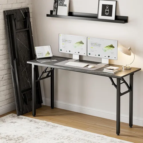 Miniatura 21 de Frylr Pequeño escritorio plegable para computadora, mesa portátil de 35.8 pulgadas para manualidades y estudio, escritorio ligero para espacios