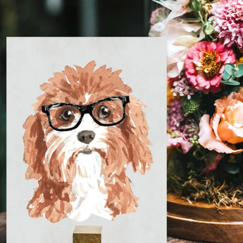 Miniatura 151 de Andaz Press Póster impreso para pared de perro, 8.5 x 11 pulgadas, Bulldog inglés con gafas negras, 1 paquete, regalo de cumpleaños de Navidad, sin