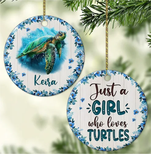 Miniatura 21 de Hyturtle Adorno de Navidad personalizado para los amantes de los osos, adorno de cerámica con nombre personalizado de Just A Girl Who Loves Bears