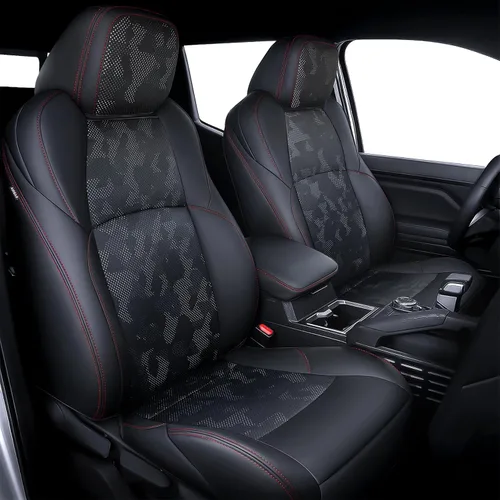 Miniatura 18 de Carlimeki Fundas de asiento personalizadas para Tacoma 2005 2006 2007 2008 2009 2010 2011 2012 2013 2014 2015 Crew Cab 2ª Gen Tacoma Base
