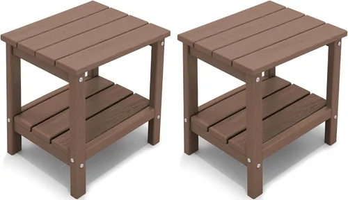 Miniatura 19 de KINGYES Mesa auxiliar doble, mesa auxiliar Adirondack- Aruba