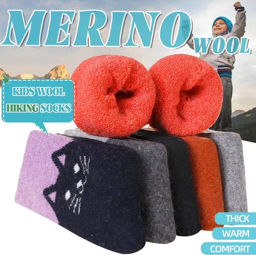 Miniatura 3 de Eocom - Medias de invierno cálidos de lana para niños y niñas, 6 pares