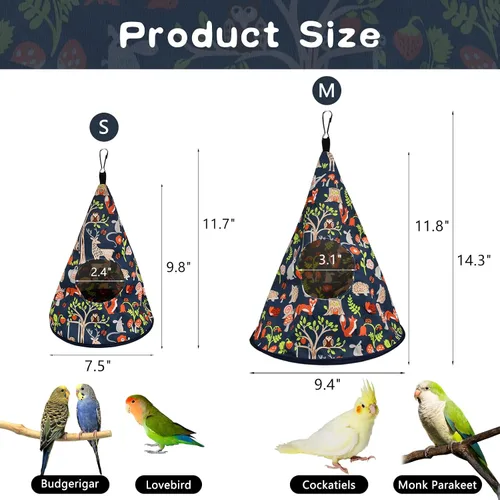 Miniatura 3 de Loro cacatúa cálida cama nido de pájaros para todas las estaciones, hamaca colgante para pájaros, cama para dormir, loro cama escondida, tela