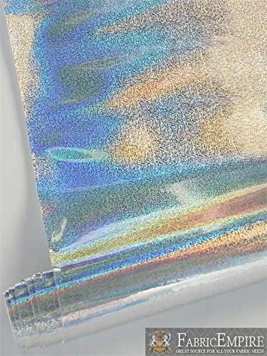 Miniatura 2 de Fabric Empire Tela brillante con holograma de vinilo plateado brillante, 54 pulgadas de ancho, vendido por The Yard